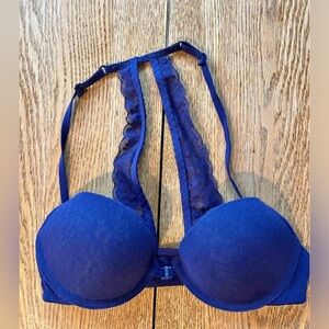 NWOT La Senza front clasp Blue Push-Up Bra- 34A